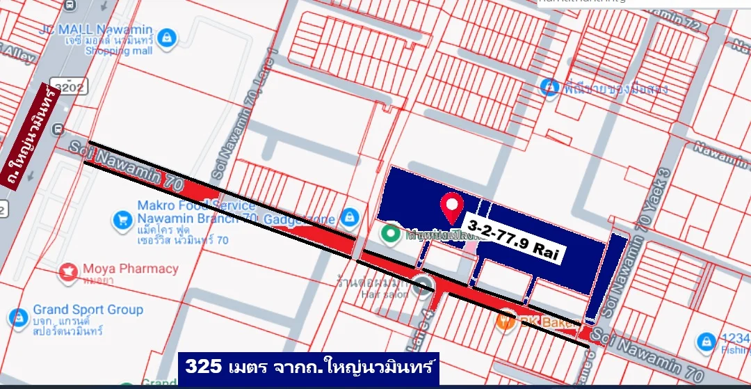 ขายที่ดินลงทุนปี 2570 ได้เลยสบายผังเปลี่ยนสีเหลืองเป็น ส้ม ย.6-13 ตรง JC MALL , ปัฐวิกรณ์ นวมินทร์70 ภาพที่ 2