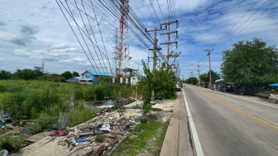 ขายด่วนที่ดิน 5-3-13 ไร่ ติดถนนคอนกรีตสาธารณะ ติดถนน4016 นาดี เมืองสมุทรสาคร