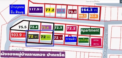 ขายที่ดินจัดสรร 144.8 ตารางวา SQW สวยสร้างบ้านใหญ่ ทิศเหนือ ทำแปลงใหญ่ หมู่บ้นลานทอง ปากเกร็ด ทำเลดีที่สุดใกล้แจ้งวัฒนะ เมืองทองธานี