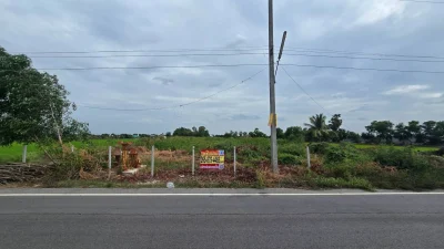 ขายด่วนที่ดินใกล้วัดไผ่หูช้าง 6-3-9 ไร่ ติดถนนลาดยางสาธารณะ บางเลน นครปฐม
