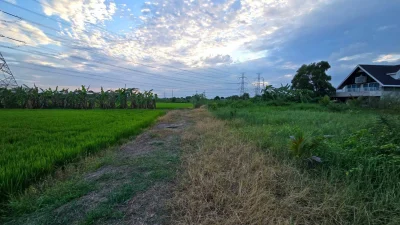 ขายด่วนที่ดินใกล้รร.บ้านคลองฝรั่ง 355 ตรว ติดถนนสาธารณะ ถมแล้ว ซ.รร.บ้านคลองฝรั่ง ไทรน้อย นนทบุรี