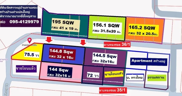 ขายที่ดินจัดสรร 144.8 ตารางวา SQW สวยสร้างบ้านใหญ่ ทิศเหนือ ทำแปลงใหญ่ หมู่บ้นลานทอง ปากเกร็ด ทำเลดีที่สุดใกล้แจ้งวัฒนะ เมืองทองธานี
