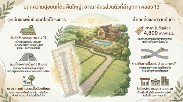 ขายที่ดินทำเลลำลูกกา คลอง13