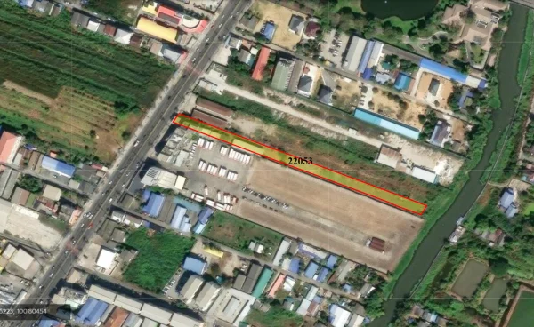 ขายที่ดินพร้อมโกดังและสำนักงาน ติดถนนใหญ่ใกล้นิคมลาดกระบัง 2 ไร่ 2 งาน!