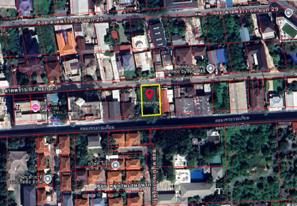 ขายที่ดิน 107 ตร.ว. ซอยลาดพร้าว 87 ถนนประดิษฐ์มนูธรรม วังทองหลาง กรุงเทพมหานคร