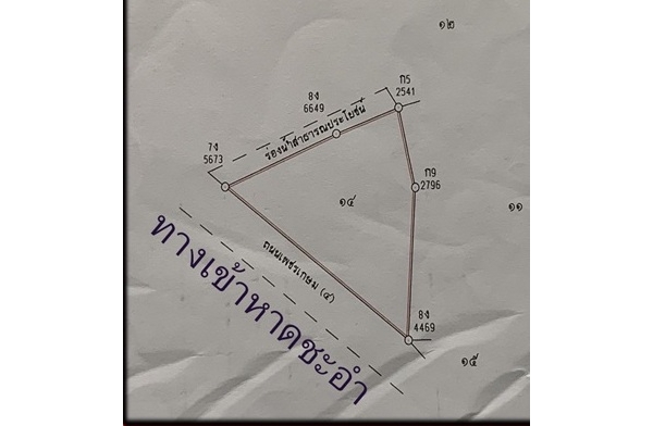 ขายที่ดินสวย  3 งาน 52 ตารางวา ติดถนนใหญ่  ถนนเพชรเกษม  ชะอำ เพชรบุรี 